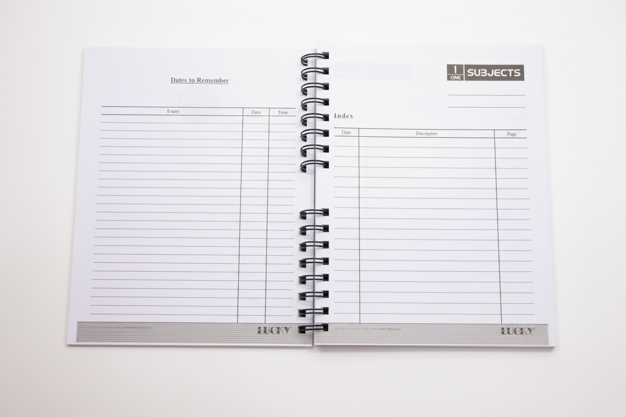 Lucky Exclusive Chrome Spiral Notebook 6-Subjects Premium Paper Quality MS Size