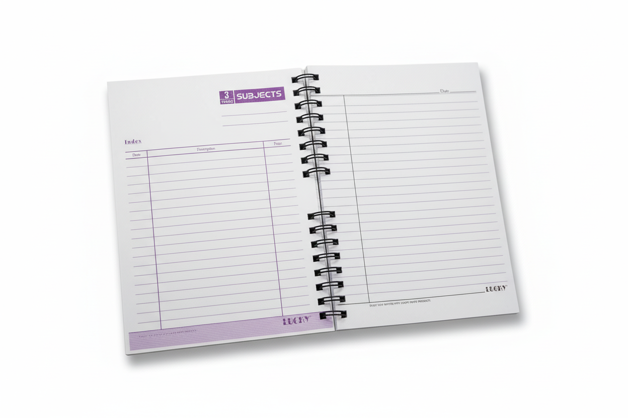 Lucky Exclusive Chrome Spiral Notebook 6-Subjects Premium Paper Quality MS Size