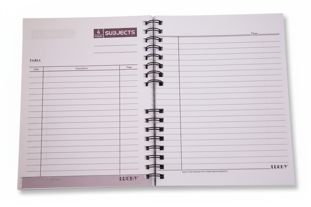 Lucky Exclusive Chrome Spiral Notebook 6-Subjects Premium Paper Quality MS Size