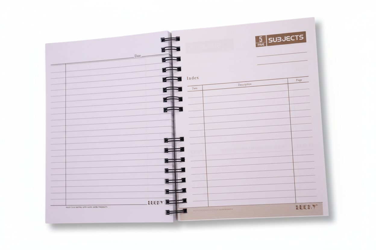 Lucky Exclusive Chrome Spiral Notebook 6-Subjects Premium Paper Quality MS Size
