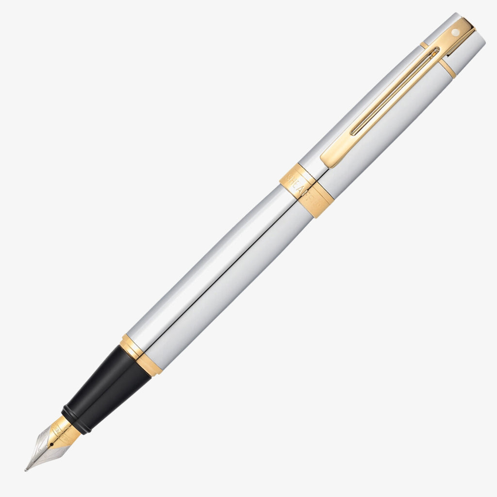 Sheaffer Gift Collection 300 – 9342 Chrome / Gold Tone Trim Fountain Pen